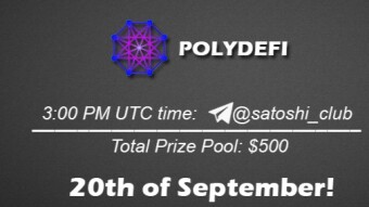 Join the AMA of Satoshi Club x Polydefi. Rewards: 500 USDT, September 20th.