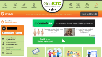 GraBTC Is a new Ptc / Faucet website