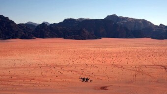 Wadi Rum desert in Jordan, or maybe Mars?