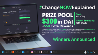 #ChangeNOWExplained Contest Winners Announced - $495 Instead of $350 Given Out in #Crypto!