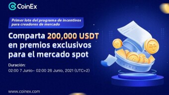 Primera Jornada del “Programa de incentivos a creadores de mercado CoinEx”: ¡Comparte 200.000 USDT premios exclusivos del Mercado Spot!