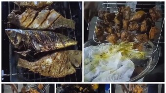 Chicken and fish fry party.