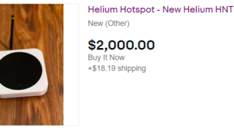 Helium Hotspots $2000 a Pop on Ebay Get One Here Free!