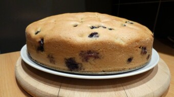 Fluffy homemade American blueberries cake