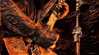 James Hetfield's burning guitar