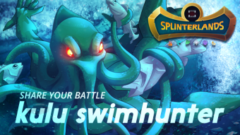 Splinterlands monsters of the Deep against the land of Fire in a share your battle