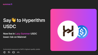 Say 👋 to Hyperithm USDC, now live in Lazy Summer USDC lower risk on Mainnet