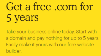 Free Domain Name for 5 Years! Promotion by MailChimp