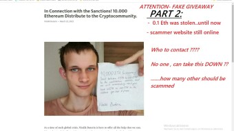 PArt 2 : I wrote VITALIK BUTERIN - ETH founder on Twitter- someone is making fake giveaways with his FACE