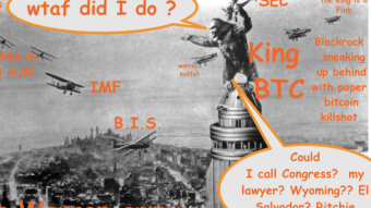 R.I.P. King Bitcoin,  Smothered by Blackrock's ten trillion AUM, late 2023-24.