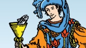 Crescent quarter in last degrees of Aries and passing to its beloved Taurus.The Page of Cups - 18/01/24