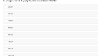 Social Experiment (1 Question Survey) - How much do you tip the authors on Publish0x? Results will be published