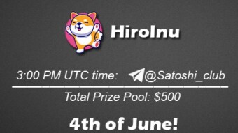 Join the AMA of Satoshi Club x HiroInu. Rewards: 500 USDT, June 4th.