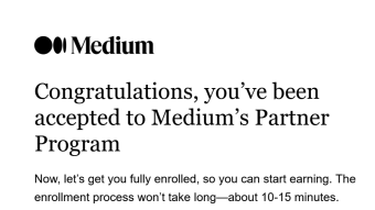 Medium's Partners Programm - How to Enroll Once Accepted
