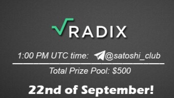 Join the AMA of Satoshi Club x Radix. Rewards: 500 USDT, September 22nd.