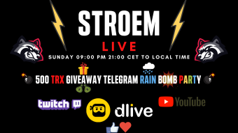 STROEM Live Stream | 500 TRX Giveaway | Telegram Rain Bomb Party