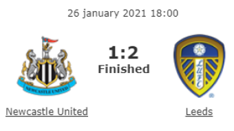 Newcastle United vs Leeds 26 01 2021