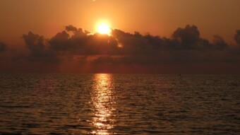 Last night in Batumi, beautiful sunset and full moon again