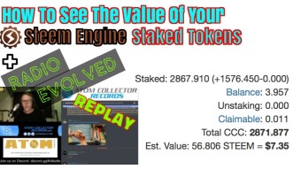 How To View The Value Of Your Staked Steem Engine Tokens & Radio Evolved LIVE! Replay