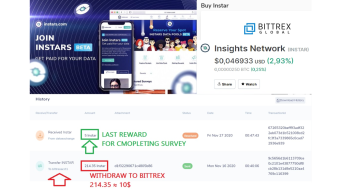🏦 Insights Network (INSTAR) : Earn Crypto for Completing easy Survey in 2 minutes.