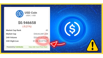 USDC loses parity with the dollar and reaches 0.87 cents!