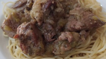 Foodbook #358 Sausage and Pork Stew with pasta