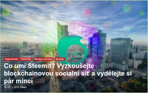 Motivační článek ohledně decentralizované soc. sítě Steemit