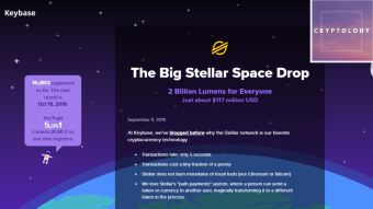 Keybase + Stellar Lumens MEGA Airdrop! (20 USD approx)