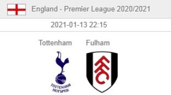 Tottenham vs Fulham 2021-01-13 22:15