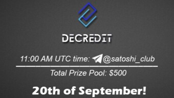 Join the AMA of Satoshi Club x Decredit. Rewards: 500 USDT, September 20th.