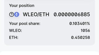 I have finally added a reasonable amount on wleo/eth pool!