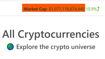Crypto Total Marketcap hits $1 Trillion today