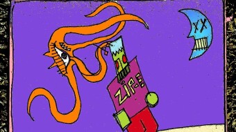 "Zip-E Rides the Arachnid" by Richard F. Yates (Holy Fool)