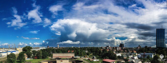 Morning city panorama