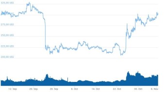 Bitcoin Cash rising 32% in the last 14 days to 300 USD mark