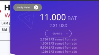 BAT token payout