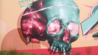 Totenkopf Streetart - Skull streetart