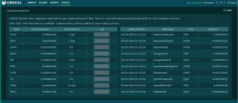 Free  Airdrop Faucets (HOT,BTT,WEBCOIN,BBN, VS...)  CREX24 Exchange No KYC