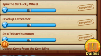 Clash of Streamers - Daily Quests list.