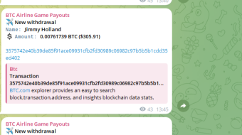5.5+ BTC payout is real - Crypto Airlines Idle Telegram game