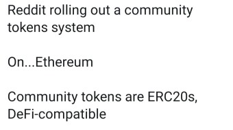 Reddit rolls out community tokens on Ethereum Blockchain?