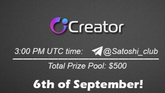 Join the AMA of Satoshi Club x Creator. Rewards: 500 USDT, September 6th.