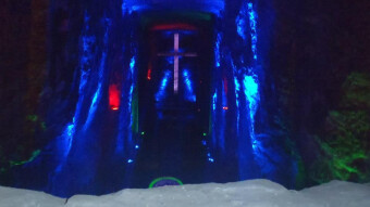 A cathedral inside a mine in Zipaquira Colombia / Tourism and Travel.