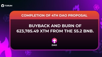 Torum #SocialFi: XTM Buyback and Burn from the surplus 55.2 BNB