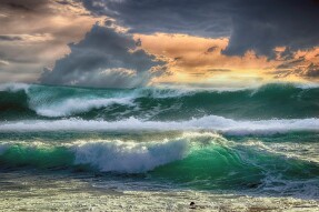God as sea-foam green waves