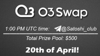 Join the AMA of Satoshi Club x O3 Labs. Rewards: 500 USDT, April 20th.