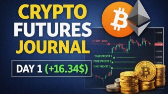318$ Crypto Futures Trading Journal – Day 1 (+16.34$)