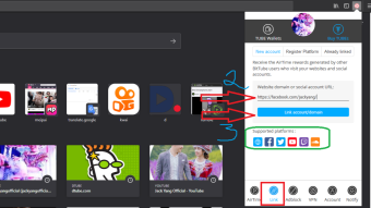 How To Link Social Networks Facebook, Twitter, Youtube, Website With BitTube Browser To Make Money