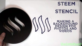 Stenciling Steem logos on paper