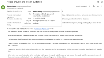 Requesting information about crimes committed by the police